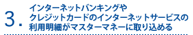 �C���^�[�l�b�g�o���L���O��N���W�b�g�J�[�h�̃C���^�[�l�b�g�T�[�r�X�̗��p���ׂ��}�X�^�[�}�l�[�Ɏ�荞�߂� 