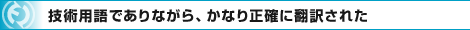 技術用語でありながら、かなり正確に翻訳された