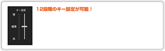 12段階のキー設定が可能！