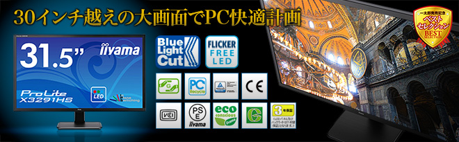 iiyama 31.5型ワイド液晶ディスプレイ ProLite X3291HS - Just MyShop