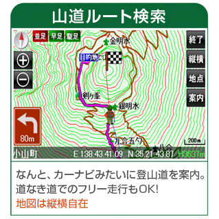 山道ルート検索が可能