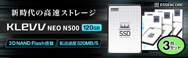 ESSENCORE KLEVV NEO 2.5インチ内蔵型SSD N500 120GB D120GAA-N500 3台