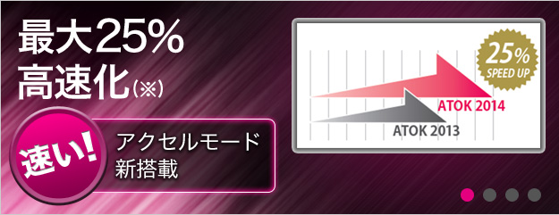 最大25％（※）高速化 速い！アクセルモード新搭載