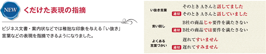 くだけた表現の指摘
