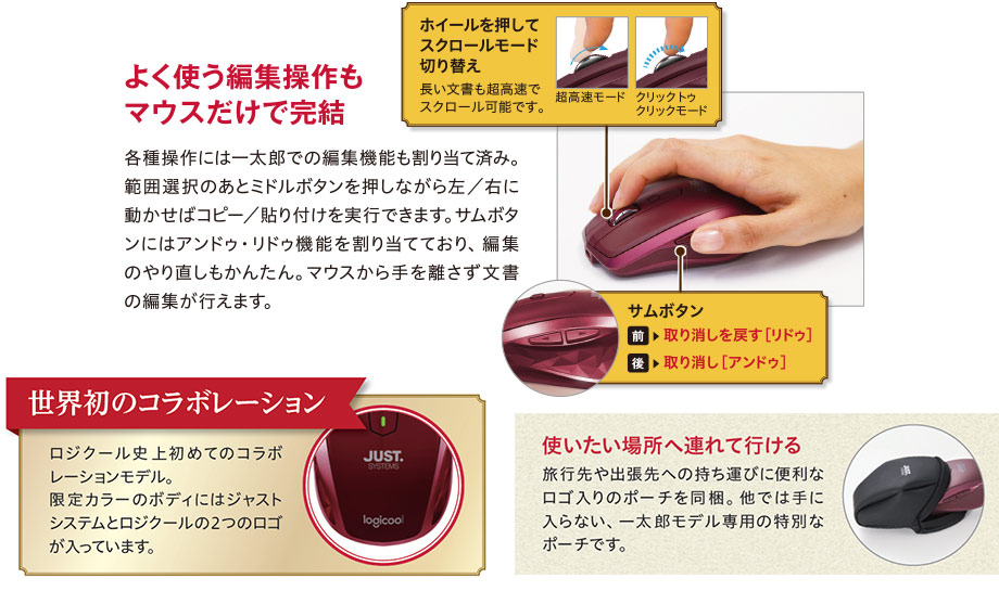 よく使う編集操作もマウスだけで完結